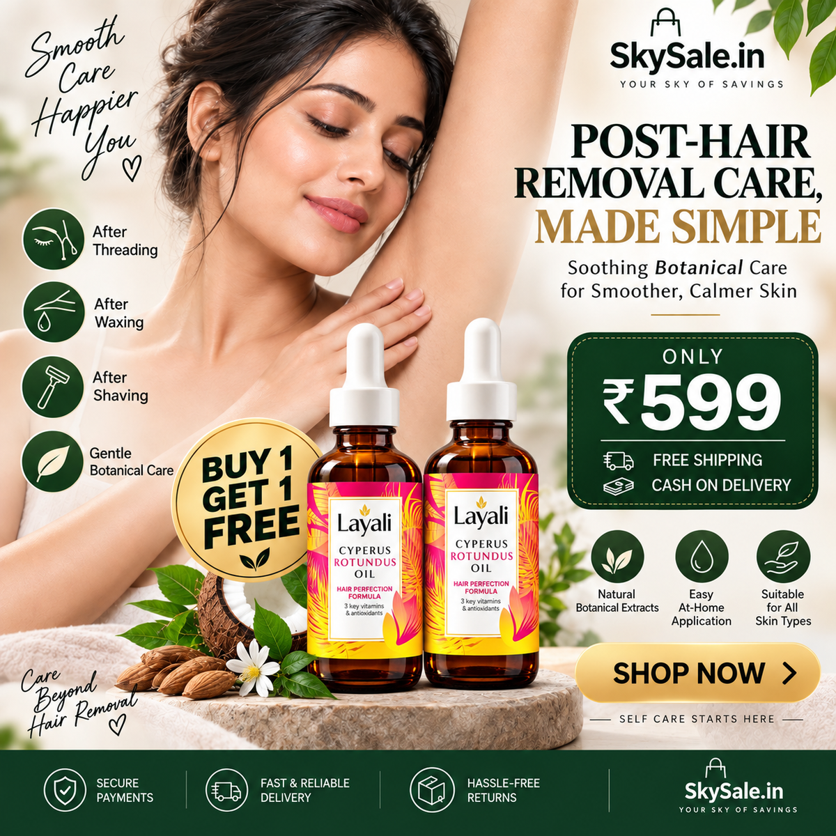 Layali Follicle Calm Oil (Buy 1 Get 1 Free)